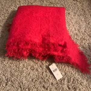 Brand new Anthropologie red fuzzy scarf!